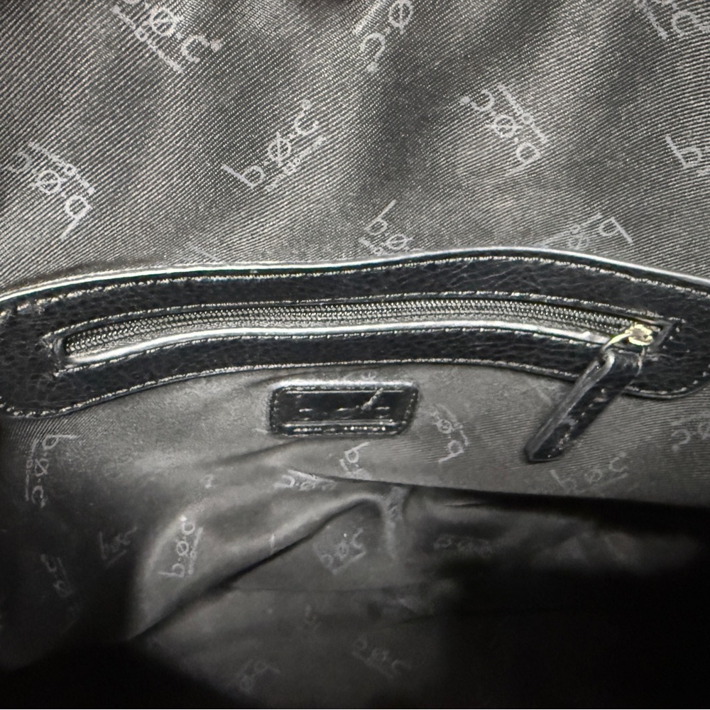 B.O.C. Black Leather Studded Bag Purse - Picture 7 of 8